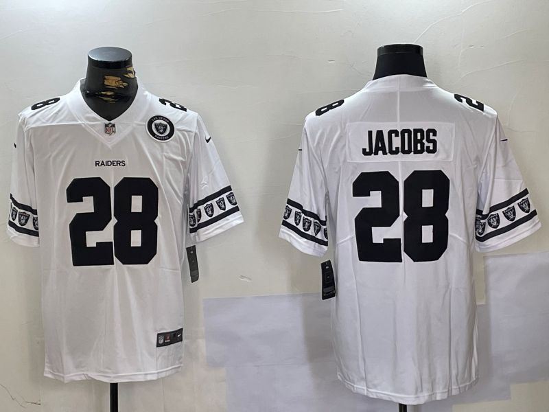 Men Oakland Raiders #28 Jacobs White 2024 Nike Vapor Limited NFL Jersey style 3->oakland raiders->NFL Jersey